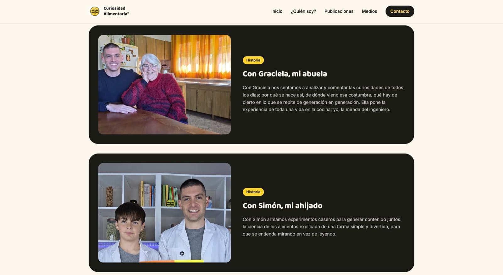 Contenido real, no stock